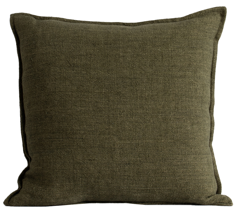 Flaxmill linen cushion cover moss 50cm