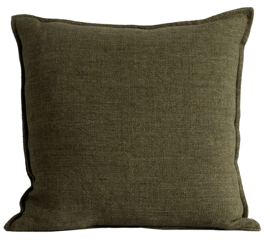 Flaxmill linen cushion cover moss 50cm