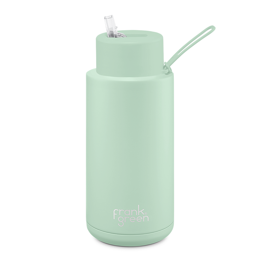 Frank Green drink bottle with straw lid one litre mint gelato