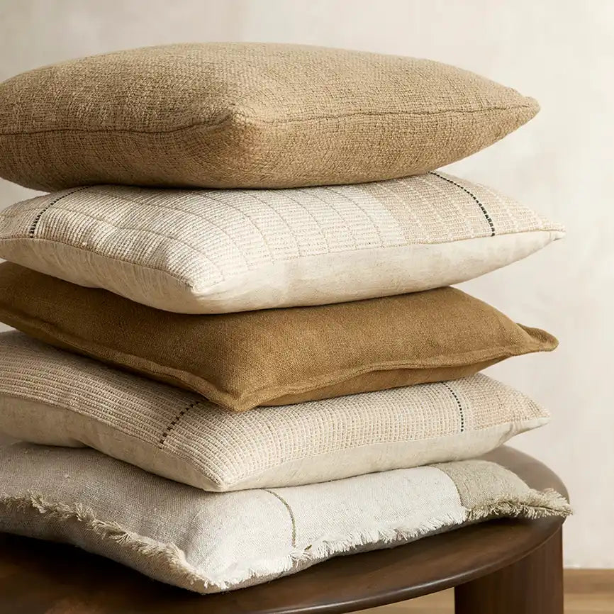 Frankton linen cushion cover sand 50cm