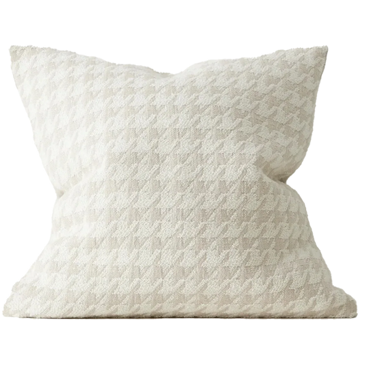 Boucle houndstooth cushion cover salt 50cm