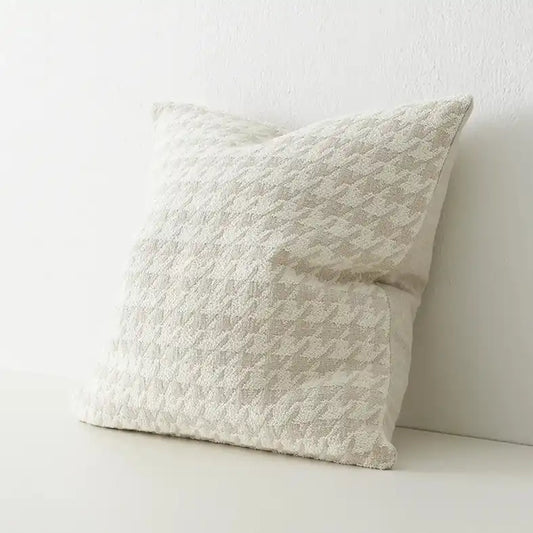 Boucle houndstooth cushion cover salt 50cm