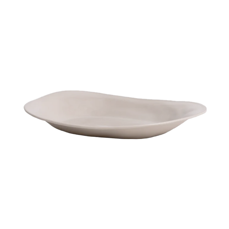 Ceramic organic shaped serving dish cashmere 28cm