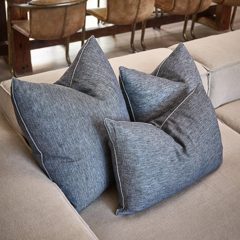 Halcyon linen cushion cover ink 50cm