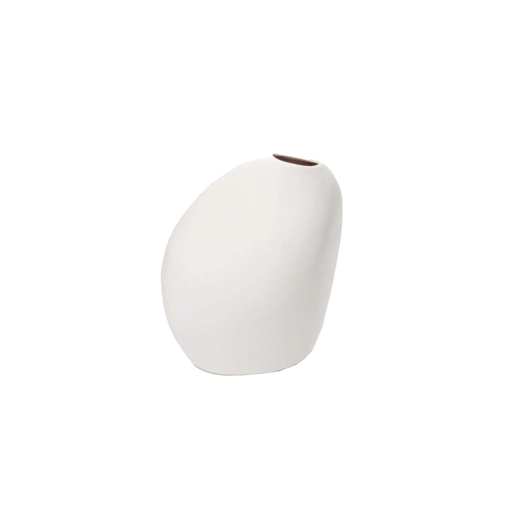 Ceramic pod bud vase white