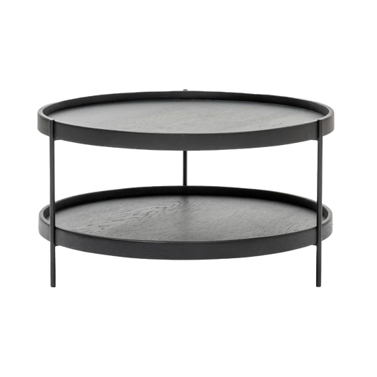 Norse two-tier oak coffee table black 69cm black