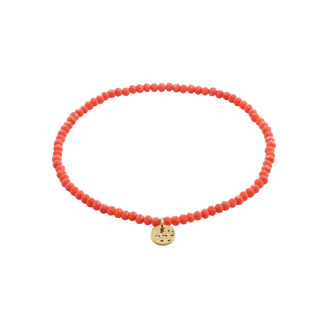 Glass bead bracelet coral