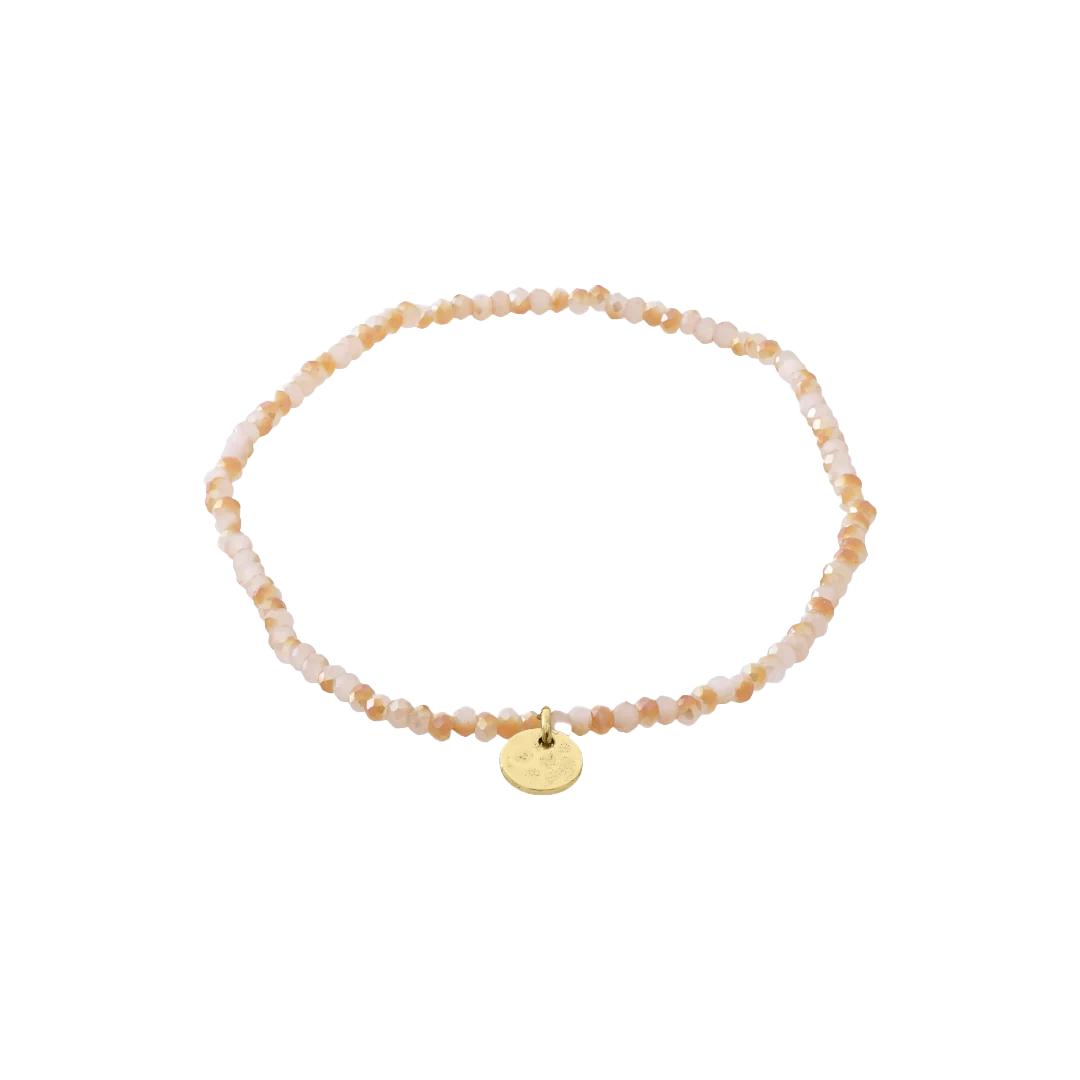 Glass bead bracelet multi rose