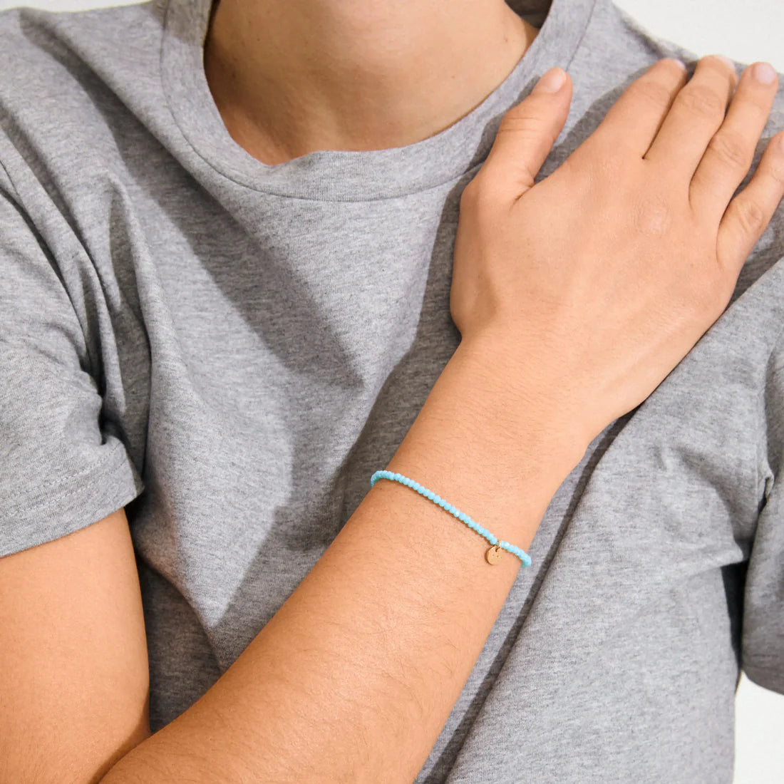 Glass bead bracelet sky blue