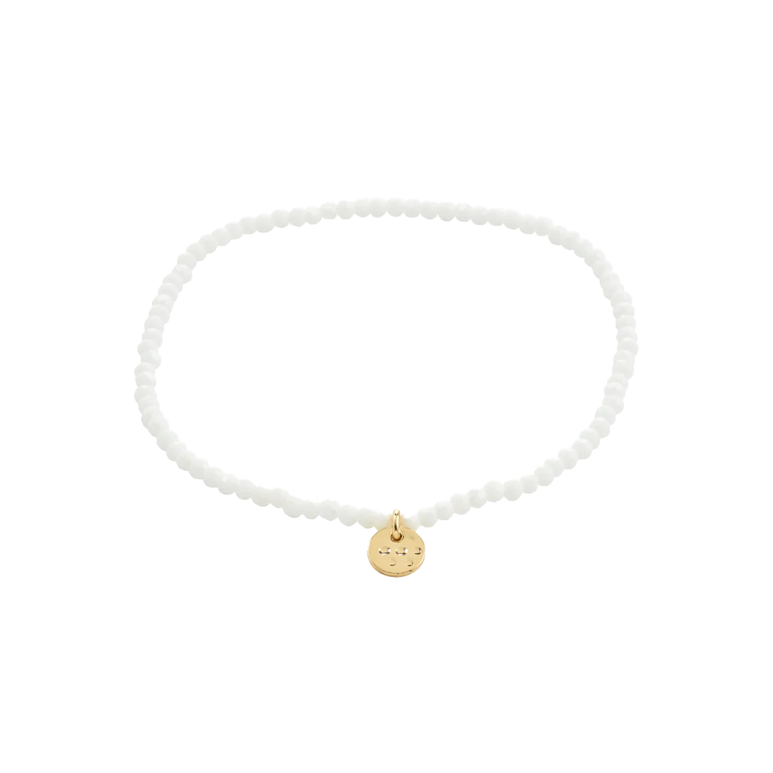 Glass beaded bracelet white
