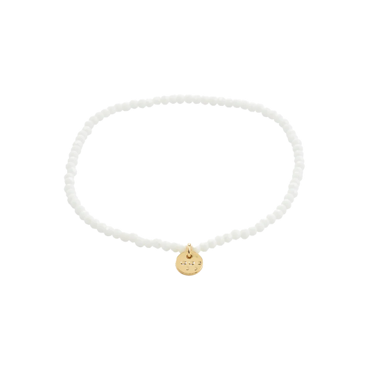 Glass beaded bracelet white