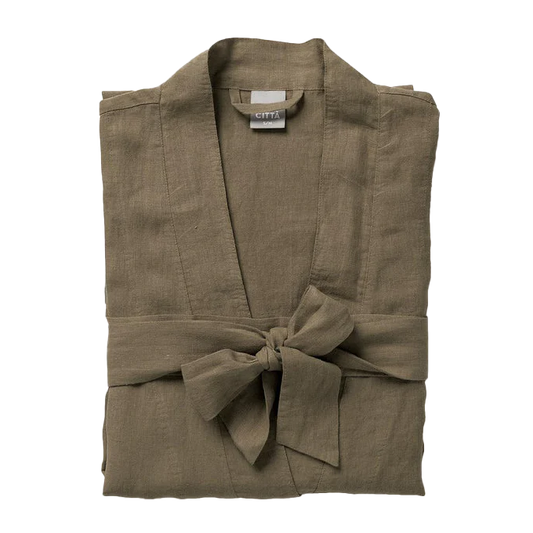 Women's linen dressing gown ivy