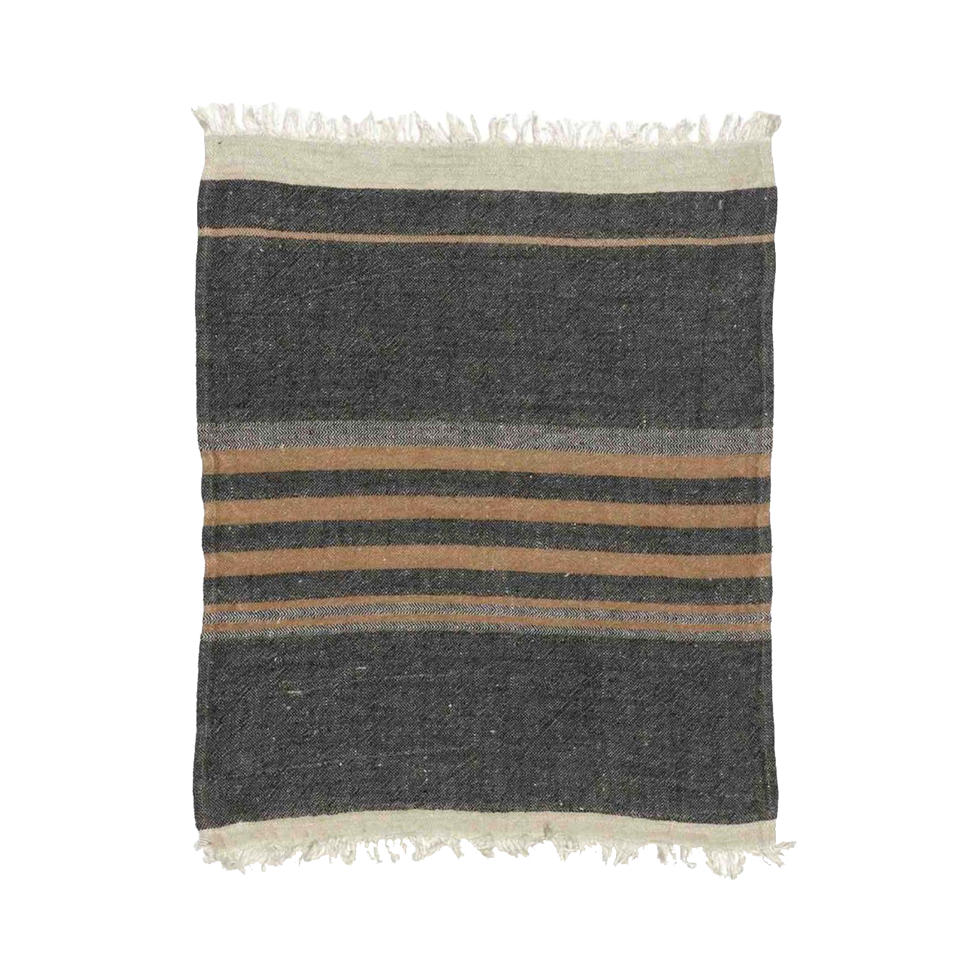 Belgium linen hand towel black stripe