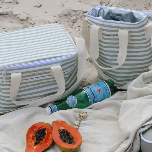 SunnyLife cooler bag sea sage stripe