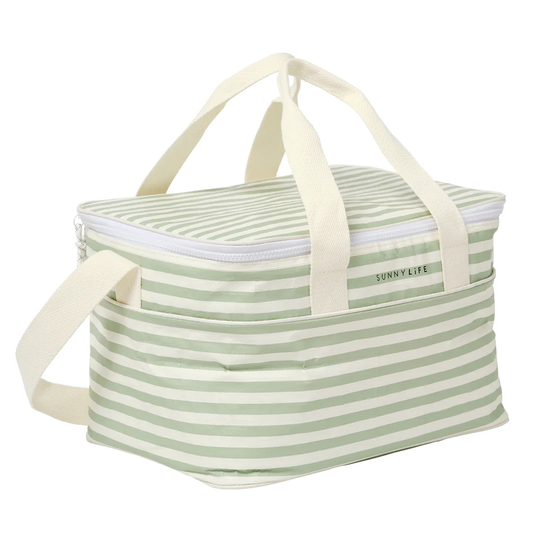SunnyLife cooler bag sea sage stripe