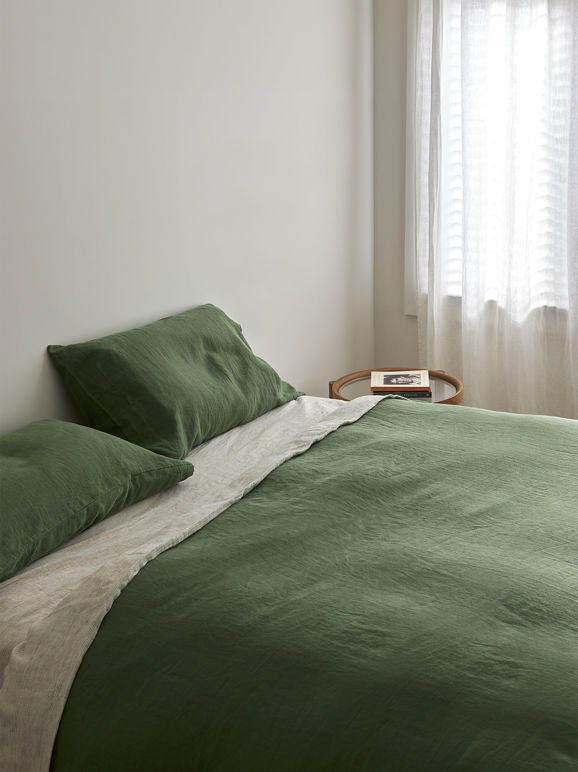 Pair of linen pillowcases spearmint