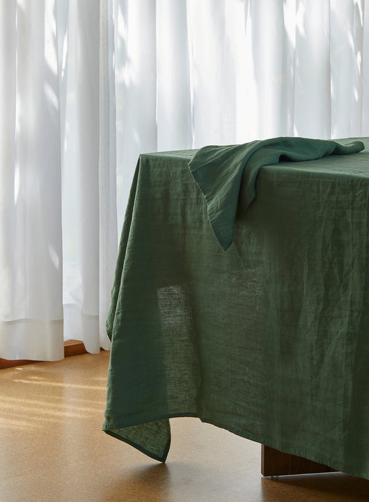 Linen tablecloth 270cm long spearmint