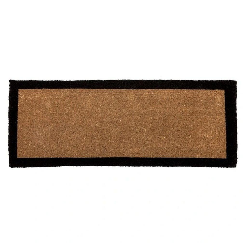 Long coir door mat with black border 120cm
