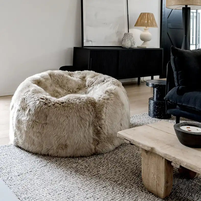 Long wool sheepskin beanbag (filled)