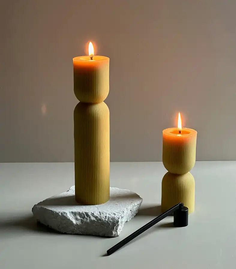 NZ made Lucy sculptural beeswax candle