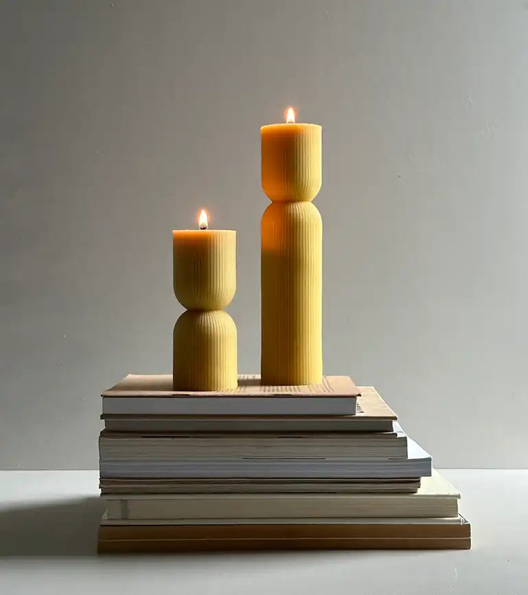 NZ made Lucy sculptural beeswax candle