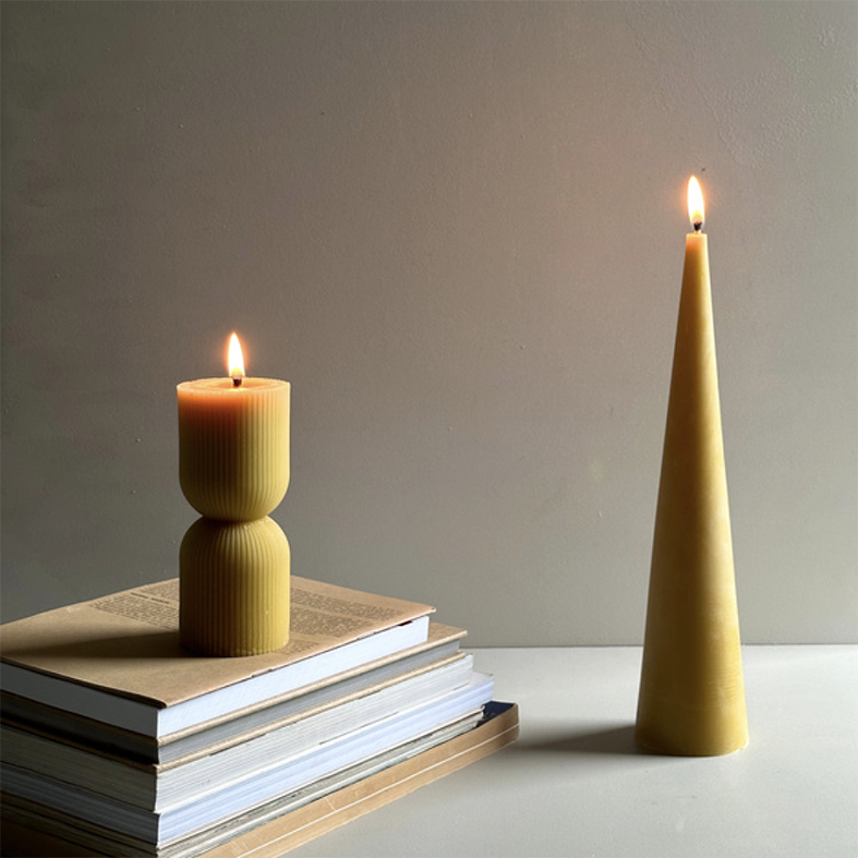 NZ made Lucy sculptural beeswax candle