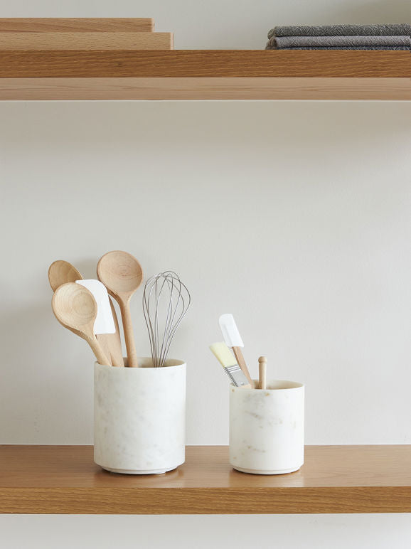 Large marble utensil holder