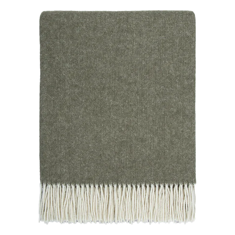 Mosman merino wool throw 140 x 200cm olive