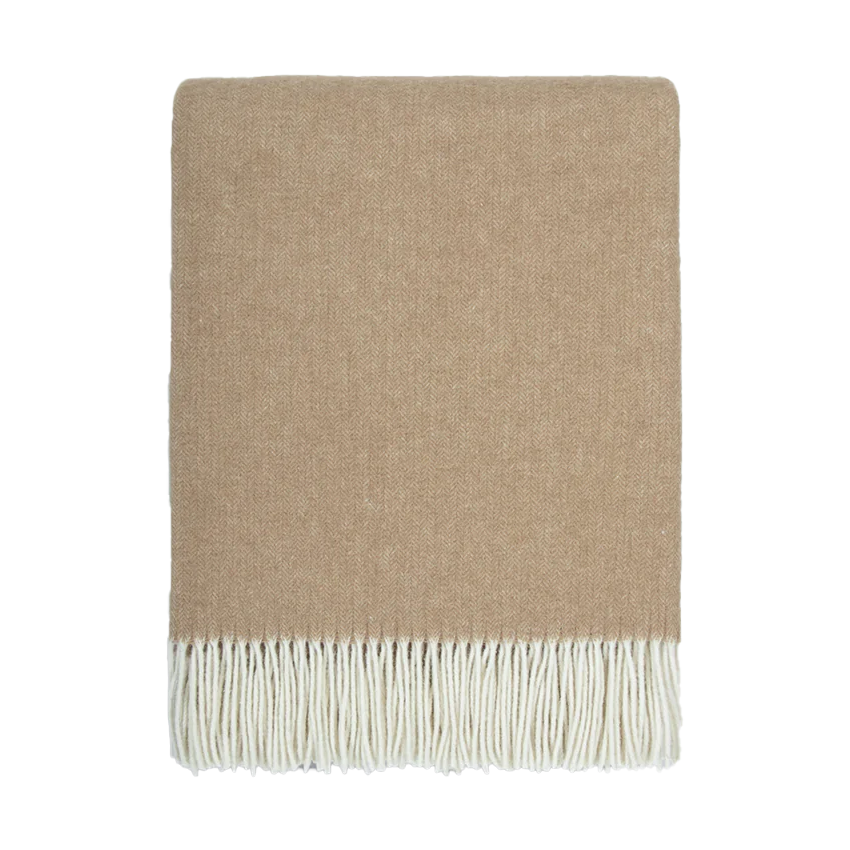 Mosman merino wool throw 140 x 200cm sand
