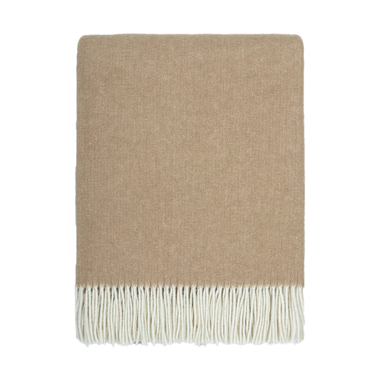 Mosman merino wool throw 140 x 200cm sand