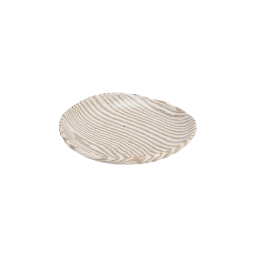 NZ made Mystery Creek small dish natural stripe 14cm