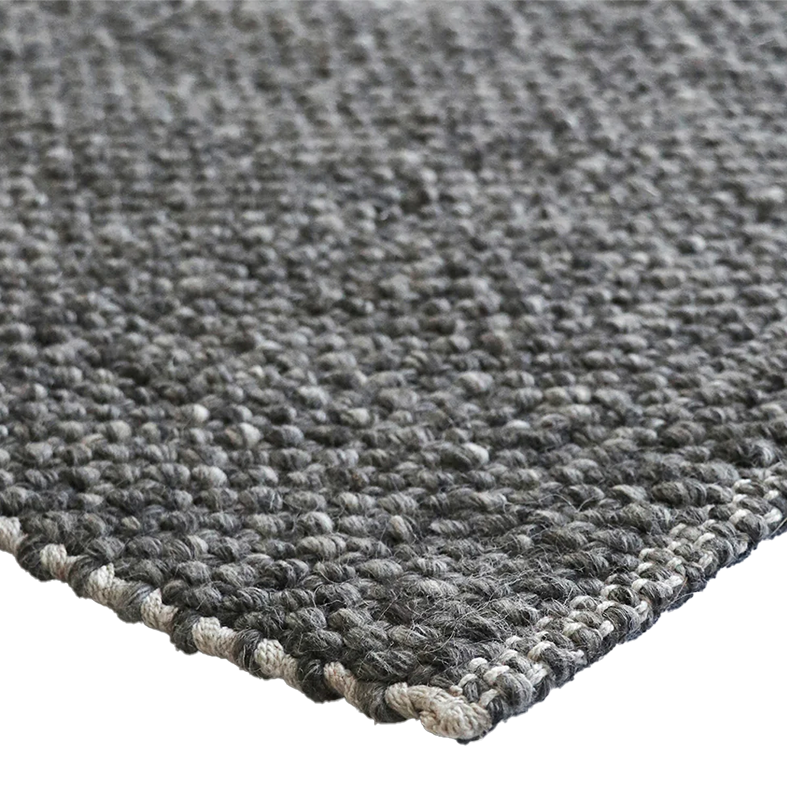 Nebraska wool blend rug charcoal