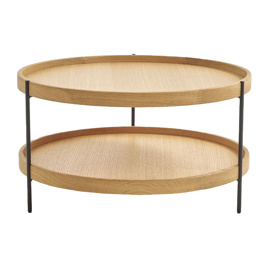 Norse two-tier oak coffee table 90cm natural