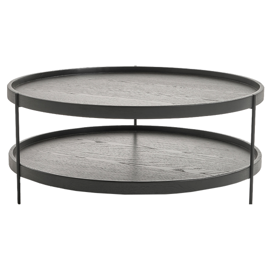 Norse two-tier oak coffee table 90cm black