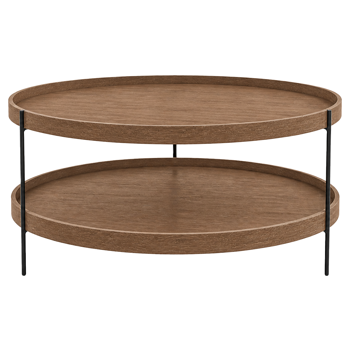 Norse two-tier oak coffee table 90cm espresso