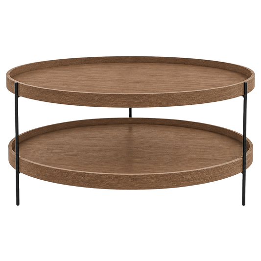 Norse two-tier oak coffee table 90cm espresso