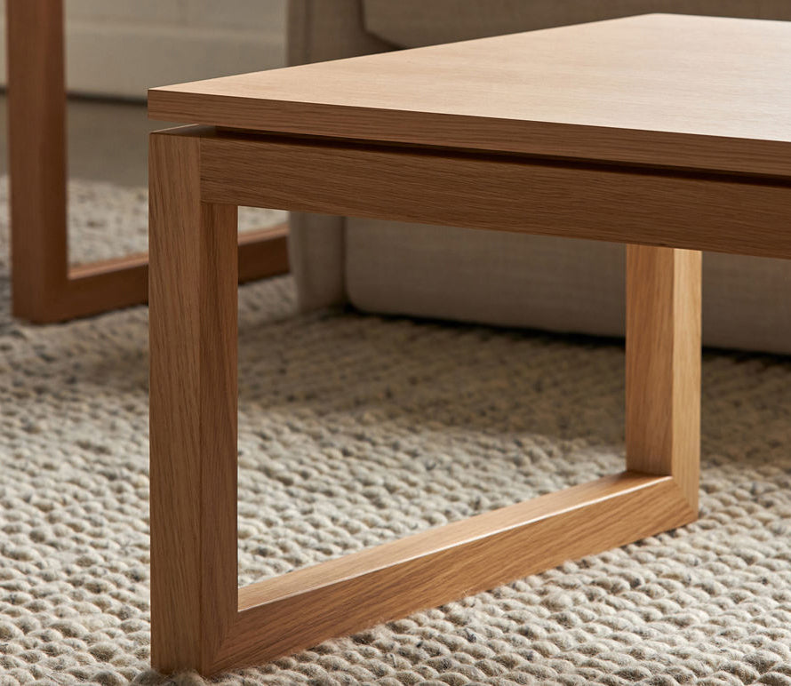 NZ made framed coffee table natural