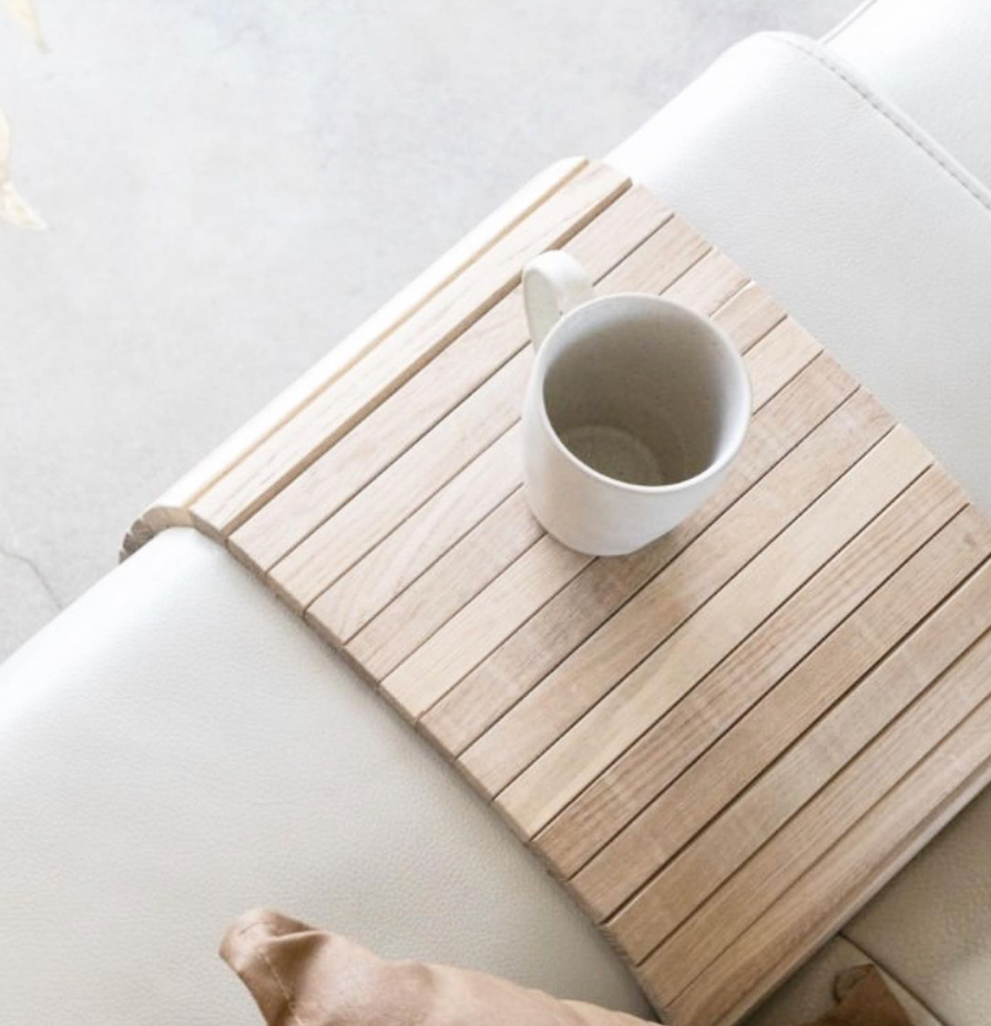 Oak armchair side rest natural