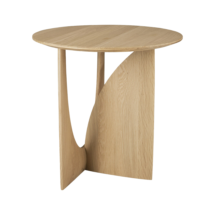 Oak geometric side table natural 50cm