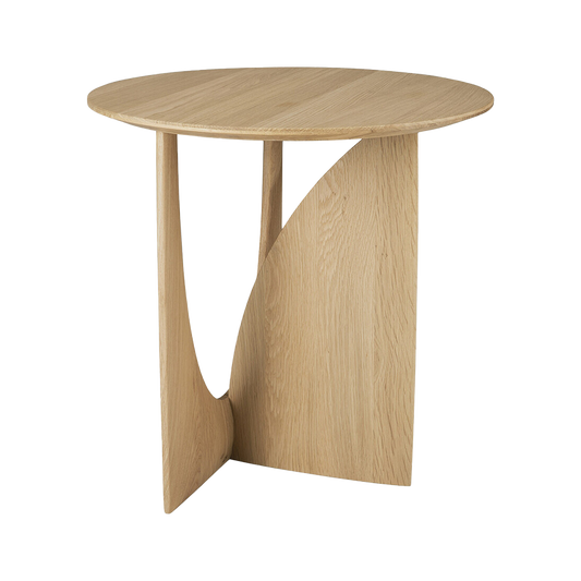 Oak geometric side table natural 50cm