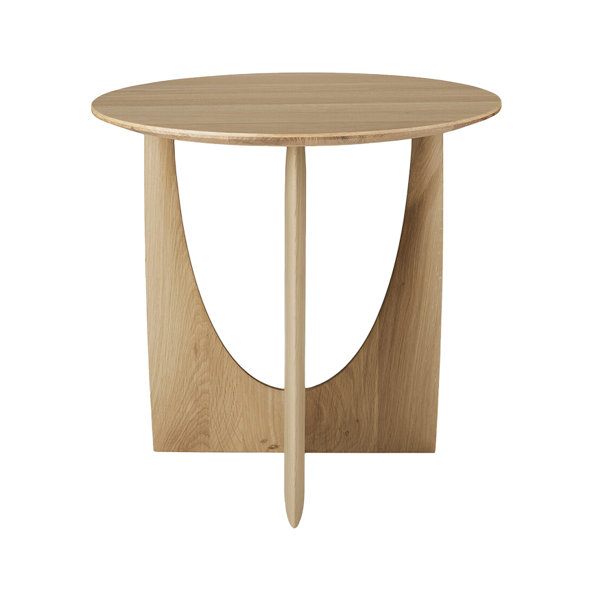 Oak geometric side table natural 50cm