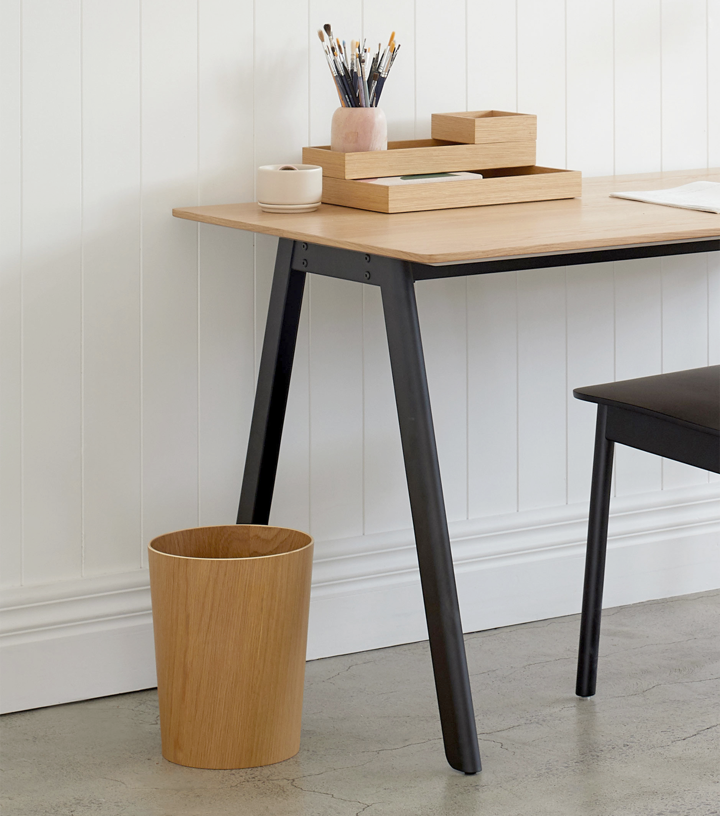 Oku oak veneer bin 30cm natural