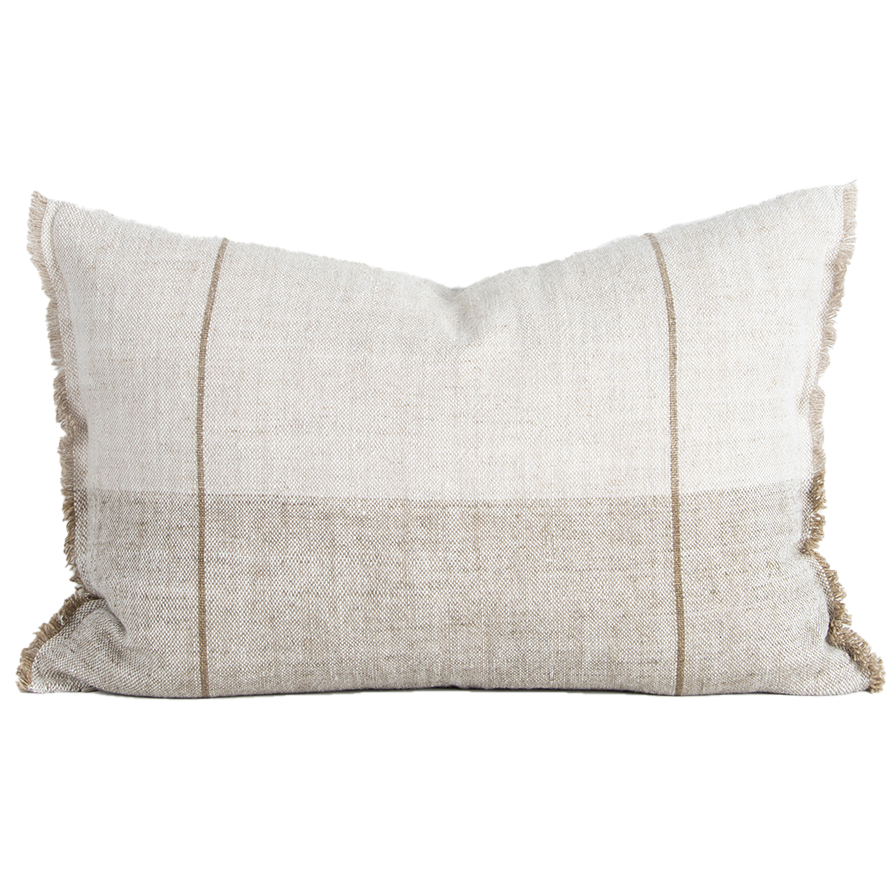 Oliver linen cushion cover sand 40 x 60cm – green with envy nz