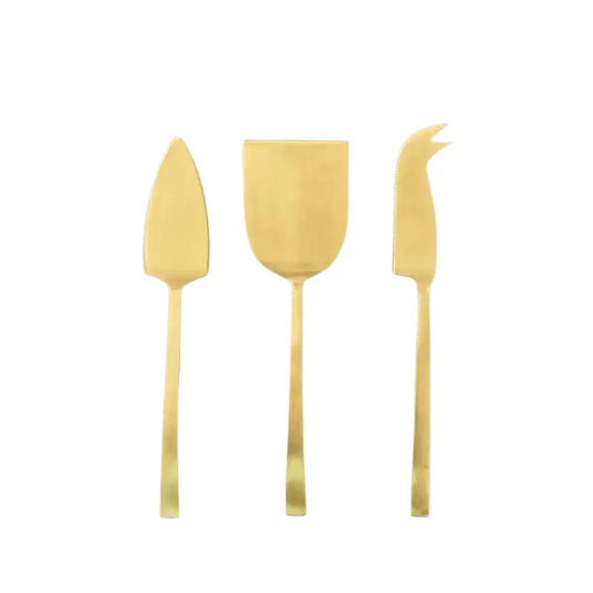 Oro cheese knife set of 3 brass
