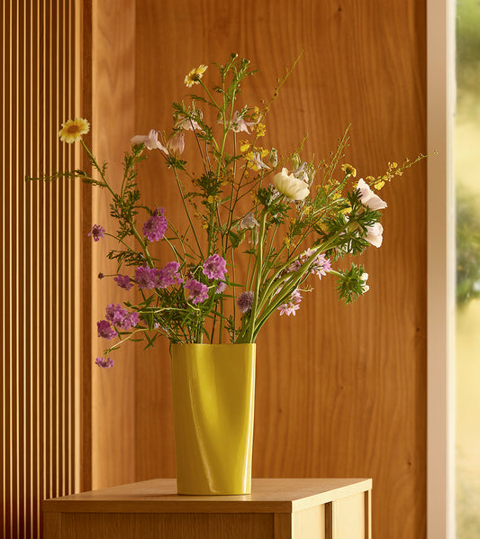 Pinch vase 25cm kowhai yellow