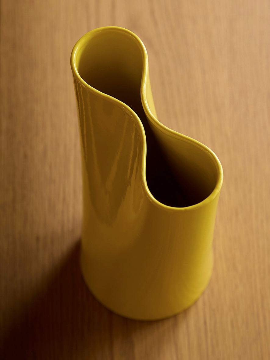 Pinch vase 25cm kowhai yellow