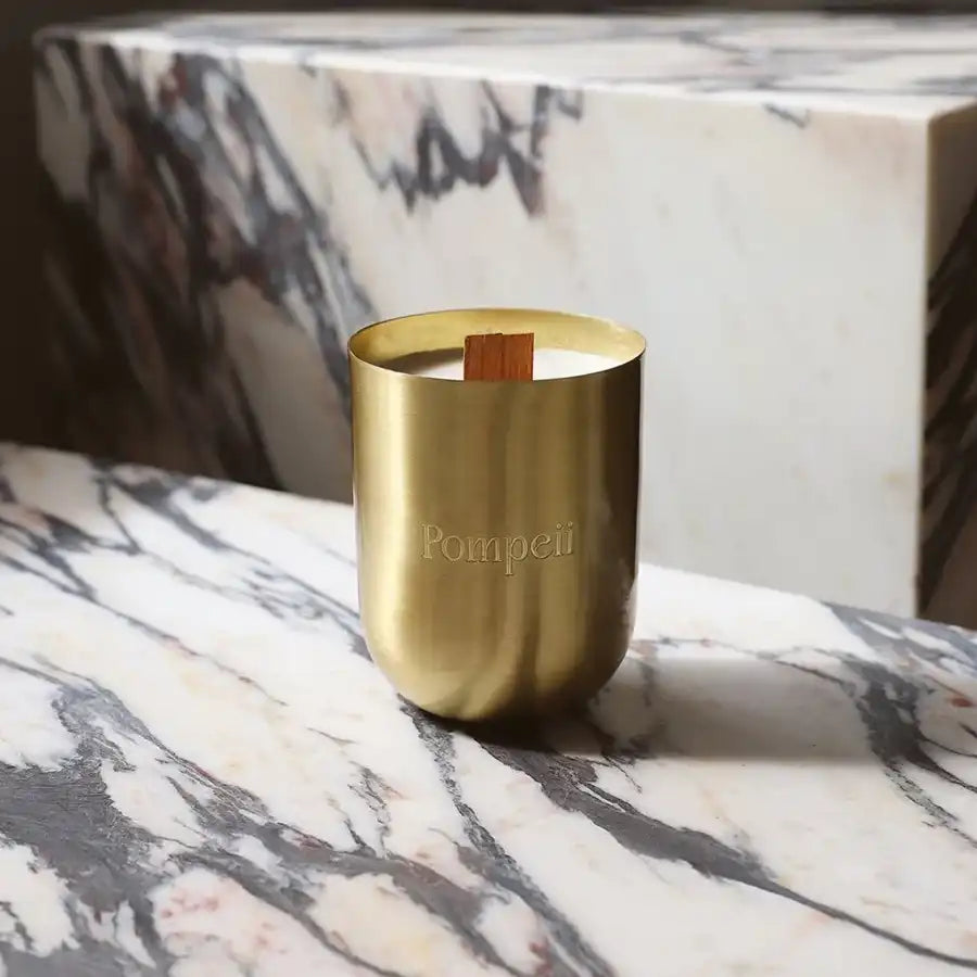 Pompeii solid brass soy candle Milan