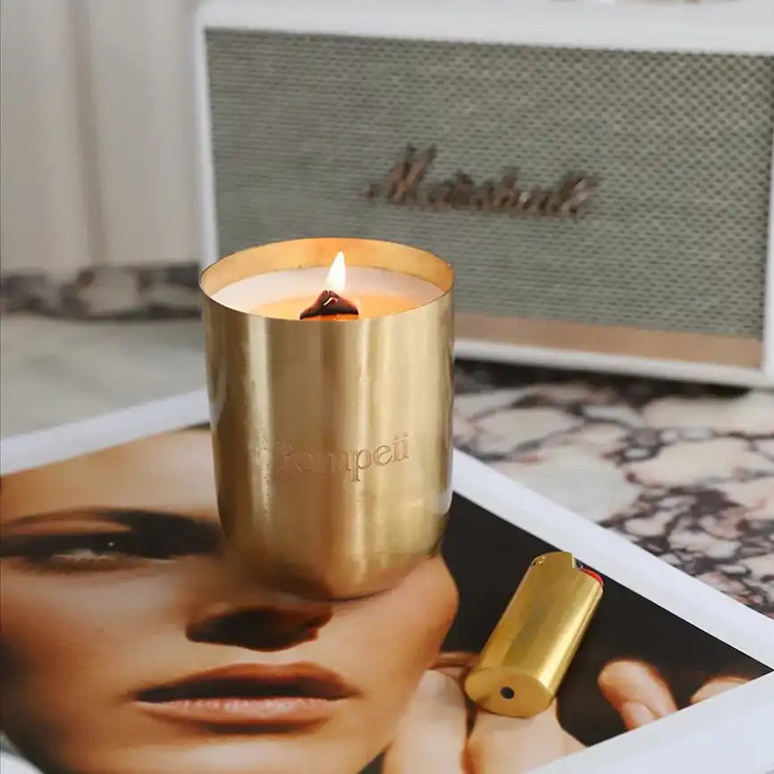 Pompeii solid brass soy candle Capri