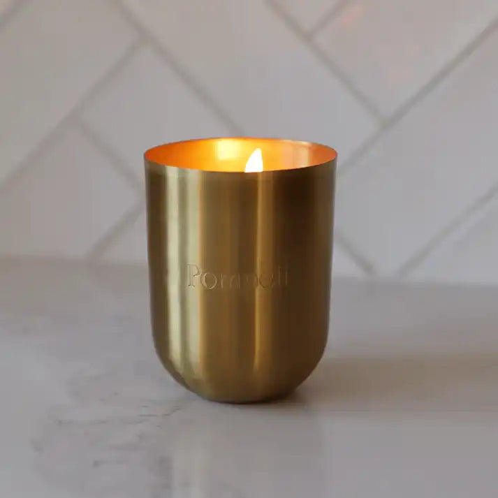 Pompeii solid brass soy candle Milan