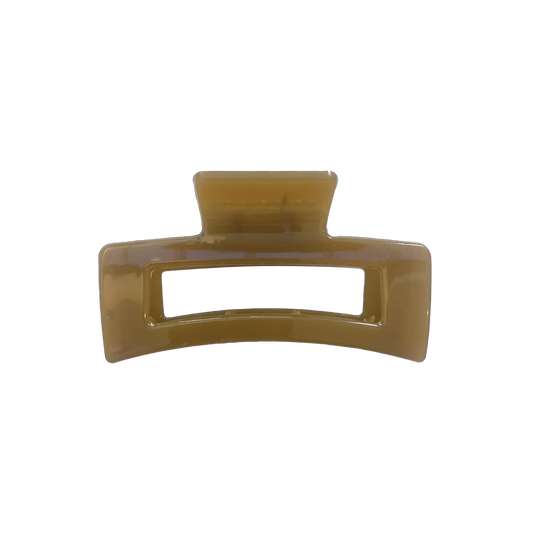 Rectangle claw clip 8.5cm transparent caramel